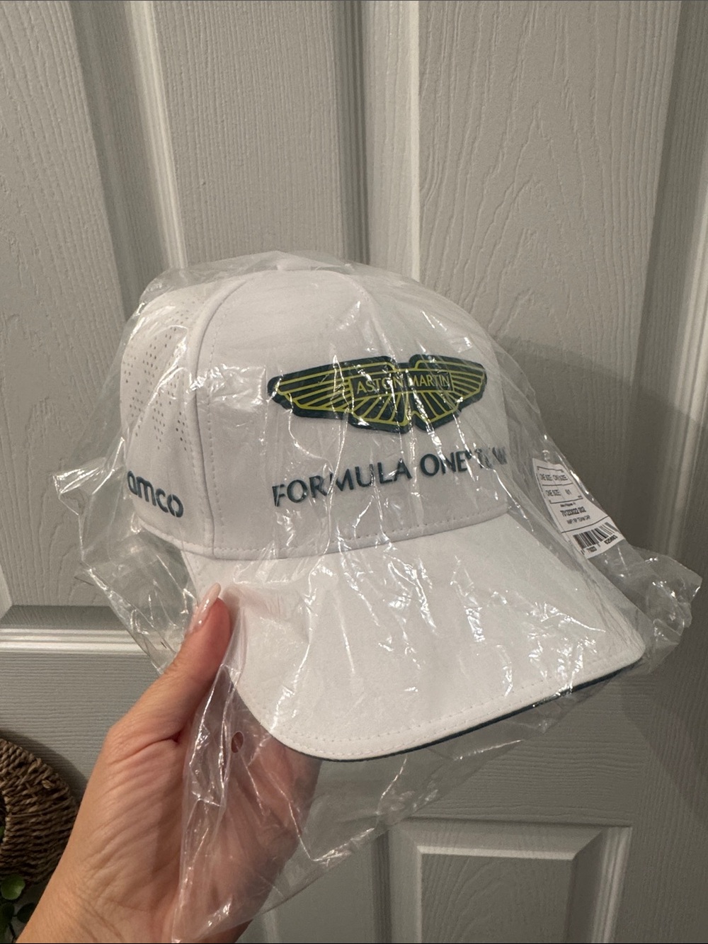 NWT! Formula 1 Boss White Baseball Cap with Green Logo Accent